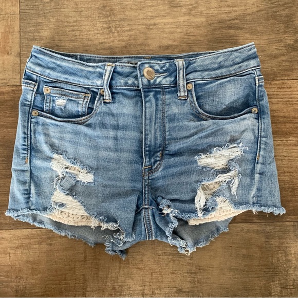 American Eagle Outfitters Pants - American Eagle Outfitters distressed high rise shorts crochet